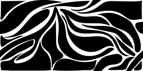 Seamless doodle abstract horisontal pattern in classical black and white colours. Hand drawn style colorful vector illustration for banners, wallpaper, textile, wrapping