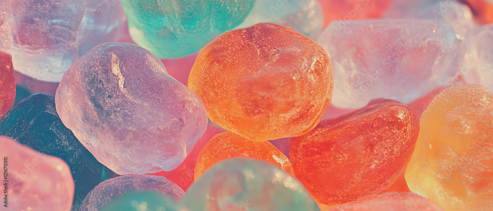 Aufkleber soft and colorful gumdrops create a delightful candy texture with varied shapes
