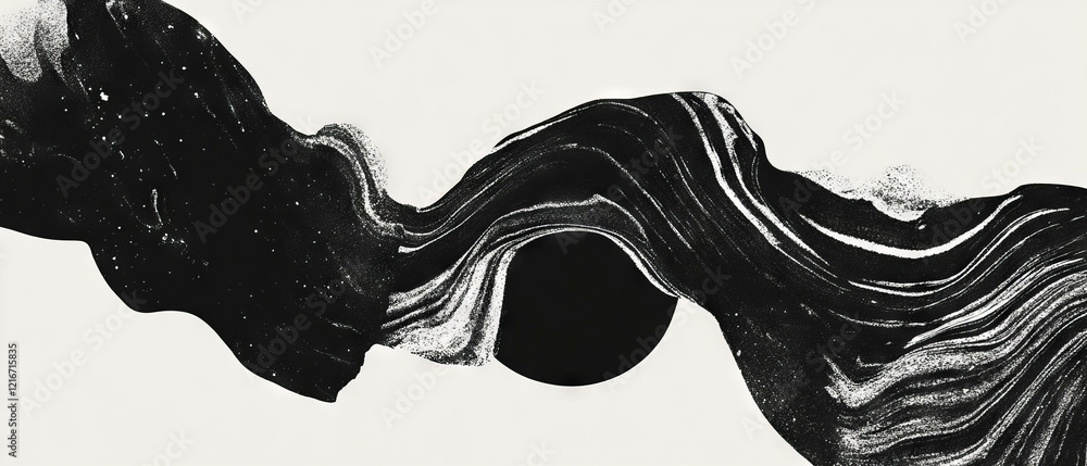 Aufkleber hand-drawn black ink patterns create dynamic textures on a white background