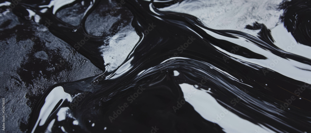 Poster dense black india ink with glossy texture and matte finish creates a unique artistic effect