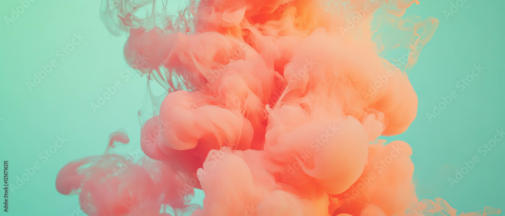 Aufkleber Soft transitions of ink diffusion create a dreamy atmosphere with blurred edges and vibrant colors
