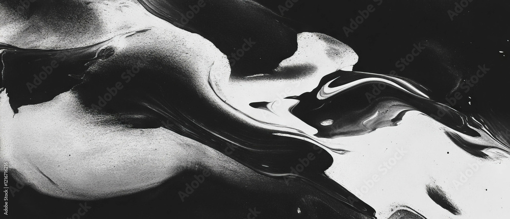 Poster fluid ink diffusion with blurred edges creates a captivating visual experience