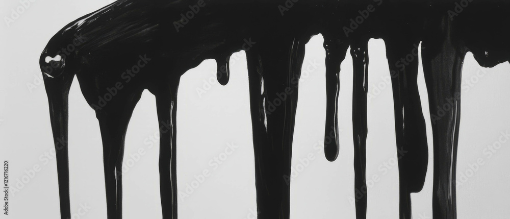 Aufkleber Intricate patterns of flowing black ink showcasing unique textures and dynamic lines