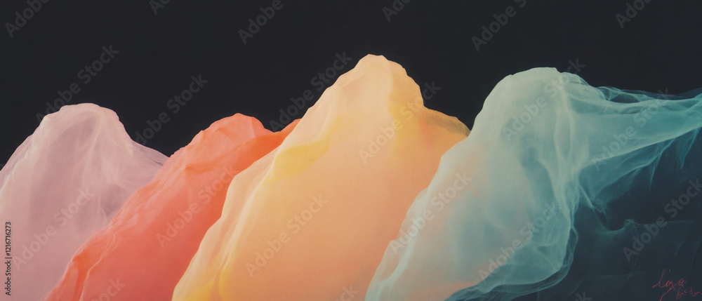 Poster Exploring vibrant ink gradients with smooth color transitions and varied shades
