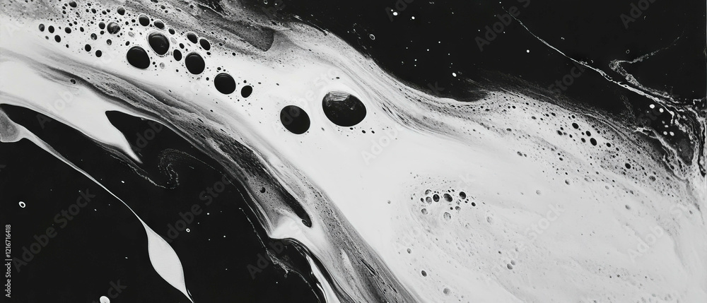 Aufkleber Exploration of ink textures on canvas capturing dynamic and varied patterns