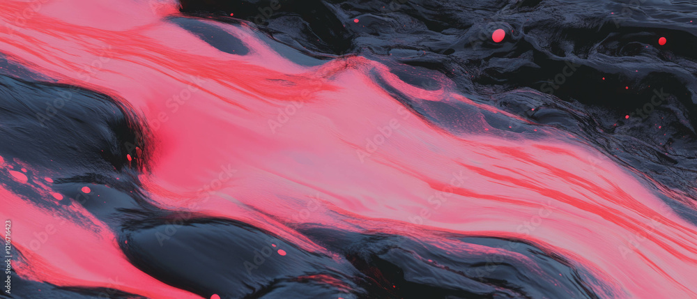 Aufkleber Bright contrast shapes in textured ink on canvas create an intriguing visual experience