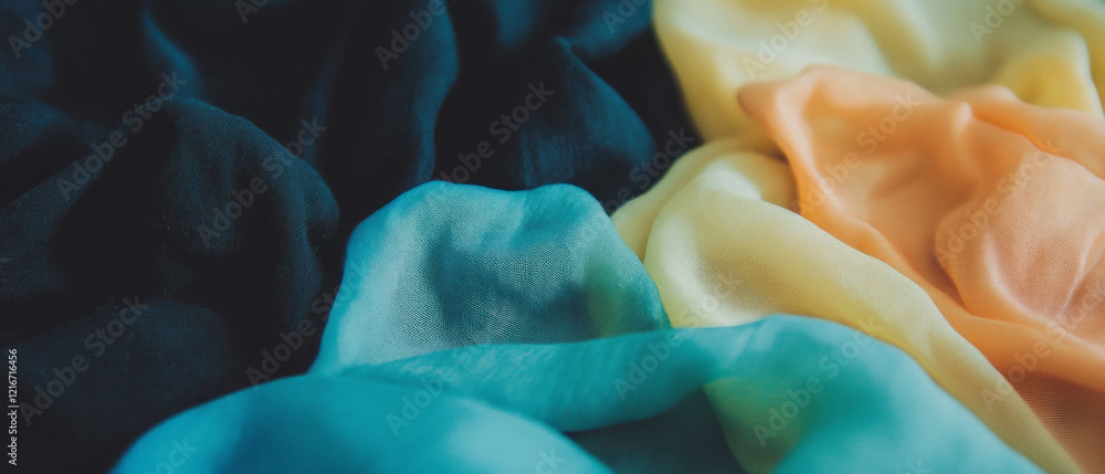 Fototapete colorful inks on textured fabric create a vibrant display of hues and patterns