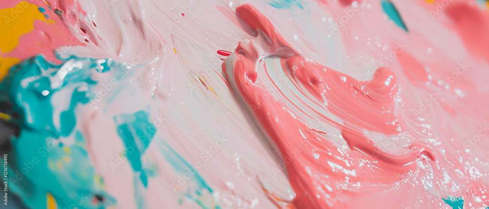 Aufkleber Exploring the vibrant texture of ink on skin with temporary markings in various colors