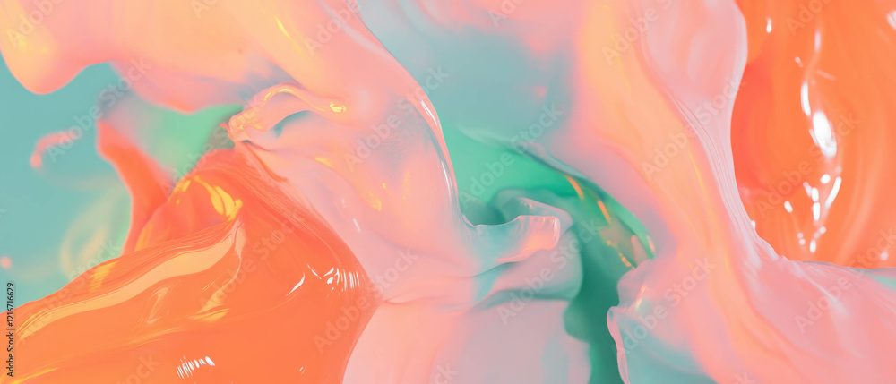 Poster exploration of colorful ink textures with smudges and blurred edges