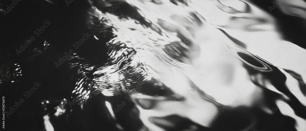 Poster Exploring the dynamic interplay of ink textures and blurred edges in monochrome art