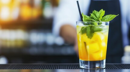 Bartender Teaching Mixology Class Featuring Cocktail Recipes and Techniques   Interactive Learning Event with Bartenders Demonstrating Beverage and Presentation