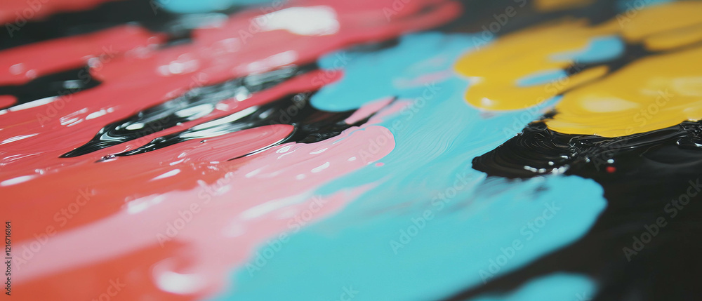 Aufkleber vivid ink texture showcasing precise application and varied colors in printing techniques