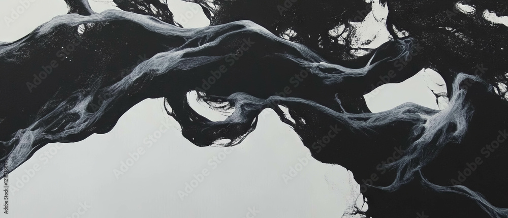 Poster Ink textures showcase brushwork with varied thickness in dynamic patterns and flow