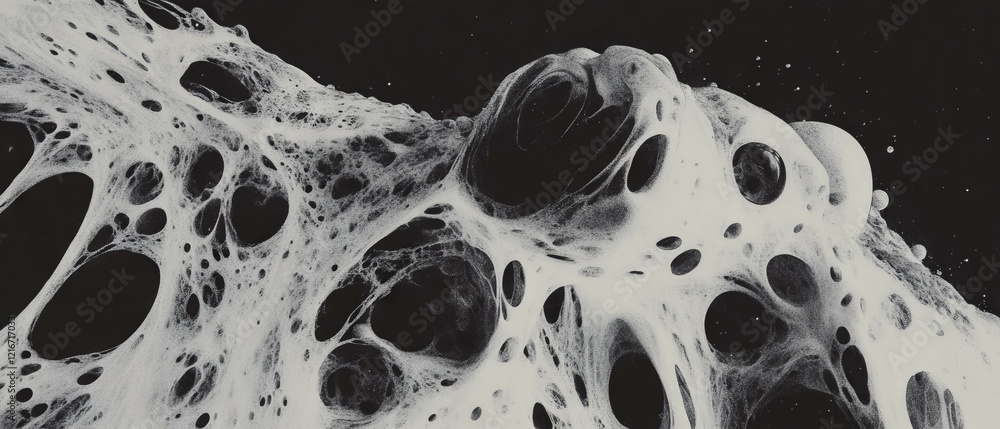 Poster Unique ink textures created with a dropper showcasing varied sizes and precise placements