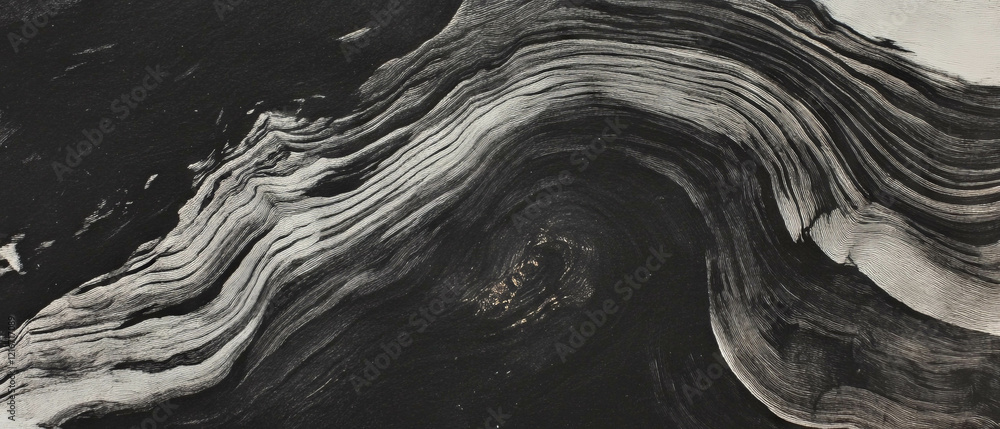 Poster Intricate patterns formed by ink with fine lines and consistent color