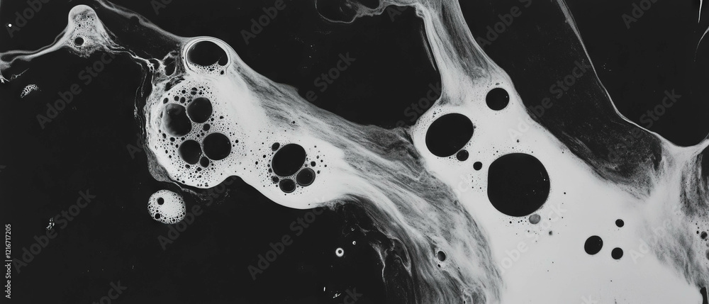 Aufkleber Unique textures created using ink and sponge with varied densities and patterns