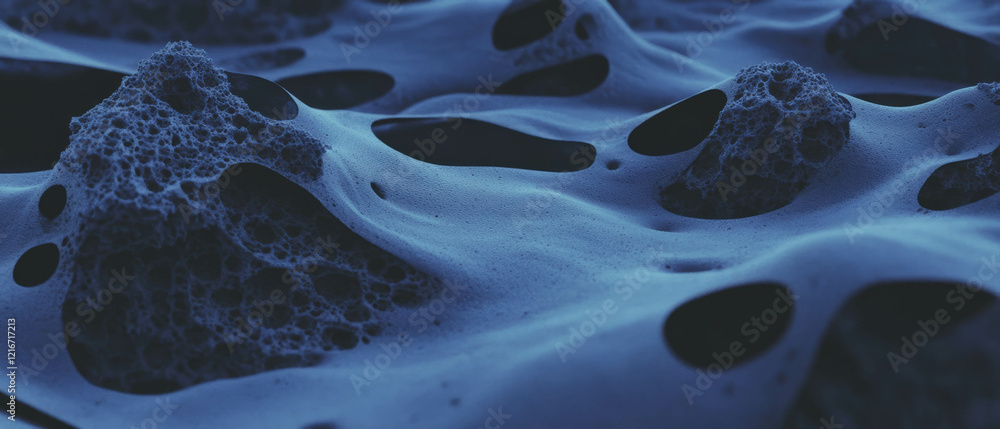 Poster exploration of ink textures created with sponge and varied densities in artistic expression