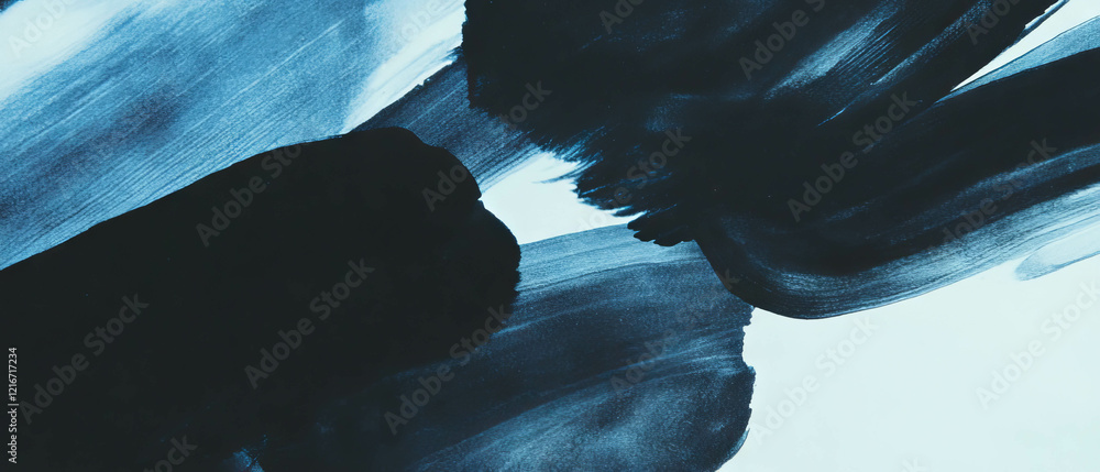 Poster exploring the beauty of ink washes with subtle gradients and delicate color blending
