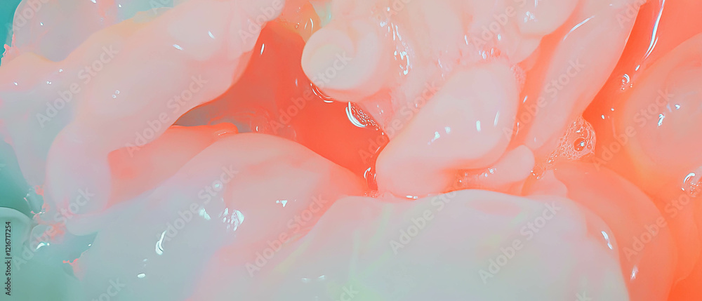 Poster exploring the artistic interplay of ink washes with delicate gradients and colors