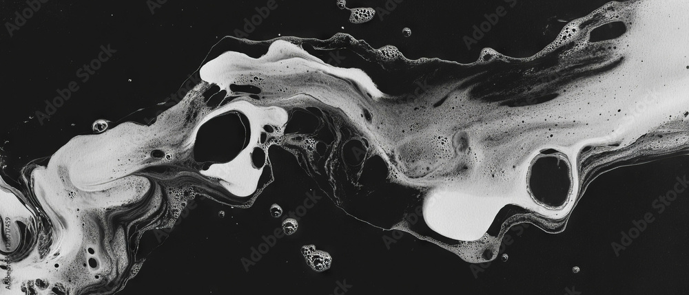 Poster Exploring the artistic potential of ink with varying viscosities and flow patterns
