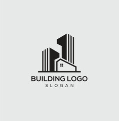 Building logo design with a modern concept vector template