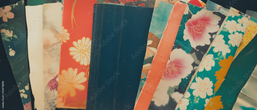Aufkleber exploring the rich textures and traditional patterns of japanese paper crafts