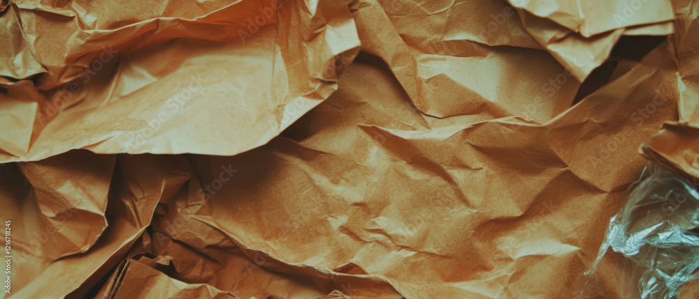 Poster exploring the unique textures of kraft paper blended with diverse materials