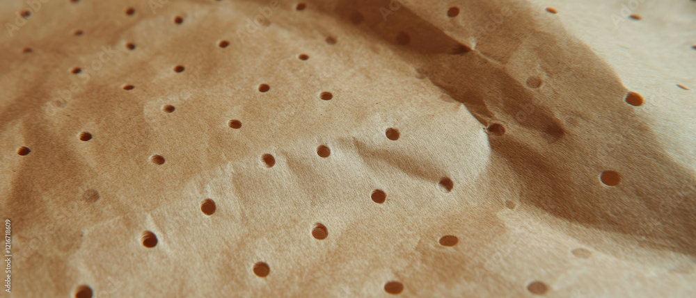 Aufkleber Kraft paper texture featuring a dotted pattern with uniform dot distribution and natural folds