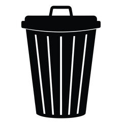 trash bin silhouette isolated on white background