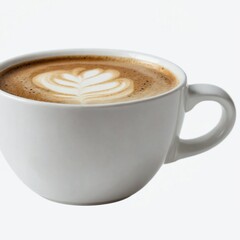 Enjoying Beautiful and Delicious Latte Art Skillfully Crafted in a Stylish White Cup