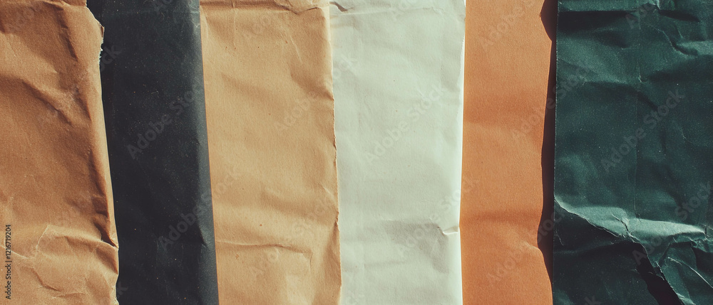 Aufkleber exploring the diverse textures and finishes of kraft paper in various colors