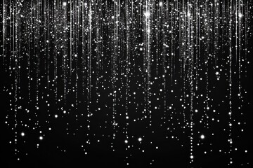 Shimmering silver sparkle backdrop for events, glittering rain design for celebrations, festive borders perfect for weddings, holidays, and birthdays, ideal for elegant party invitations and decor