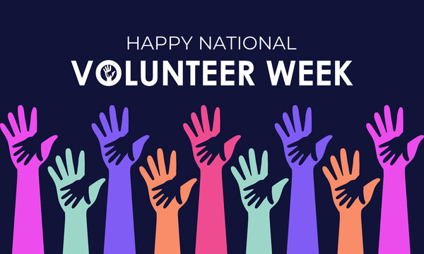 Vector illustration on the theme of national volunteer Week. A chance to recognize those who dedicate time and effort to make a difference. Design for banner, cards, prints, social media, poster.