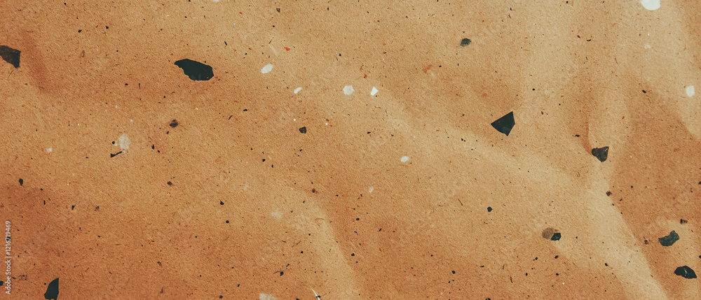 Poster unique texture of kraft paper featuring recycled fibers and a speckled appearance