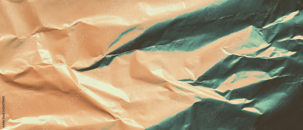Aufkleber textured kraft paper with water stains and vintage patterns in natural light setting