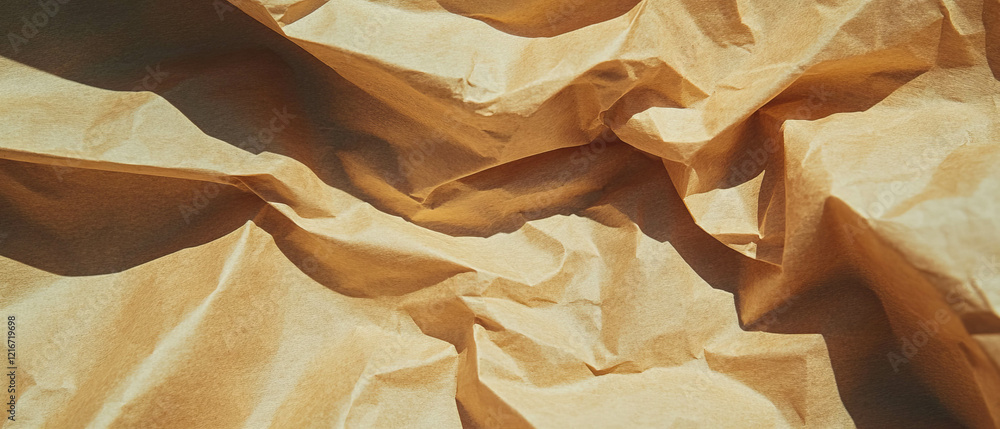 Aufkleber kraft paper texture showcasing wrinkles and a crumpled surface in an aged appearance