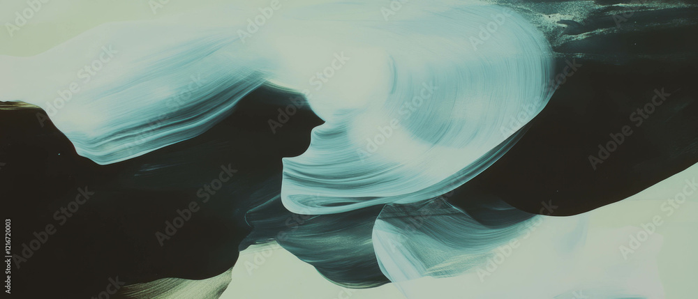 Aufkleber Layered ink patterns creating a subtle interplay of shapes and opacities in an abstract composition