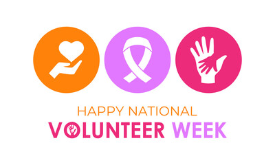 Vector illustration on the theme of national volunteer Week. A chance to recognize those who dedicate time and effort to make a difference. Design for banner, cards, prints, social media, poster.
