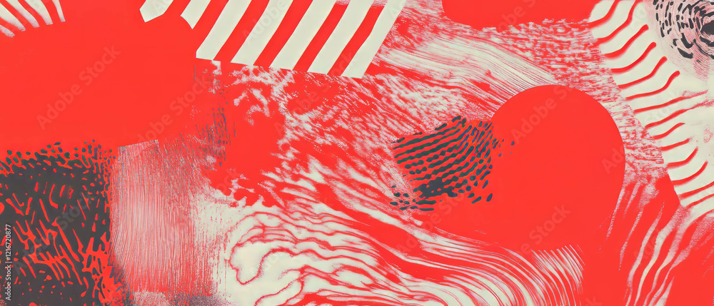 Poster bright contrast patterns with varied shades and textures in monochromatic ink