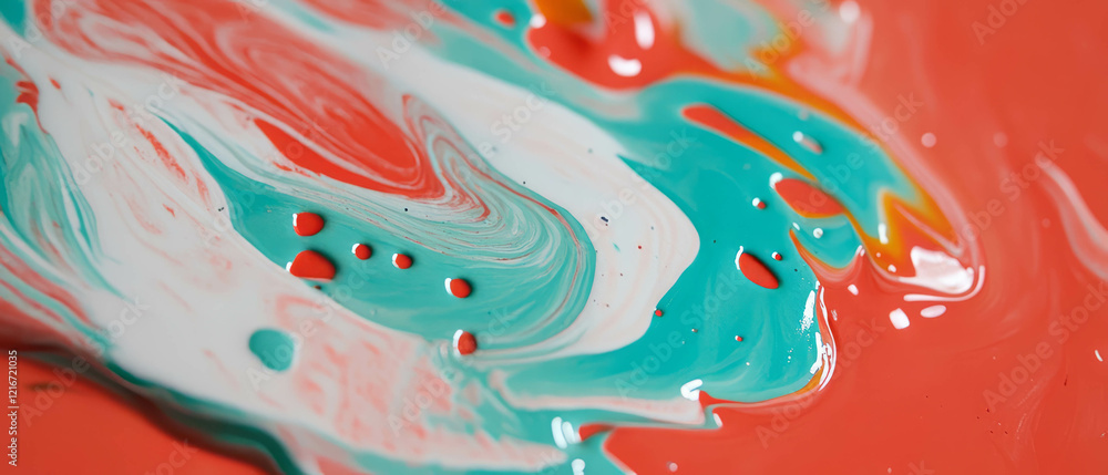 Poster Multi-colored ink patterns showcase vibrant textures and contrast in design elements