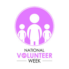 Vector illustration on the theme of national volunteer Week. A chance to recognize those who dedicate time and effort to make a difference. Design for banner, cards, prints, social media, poster.