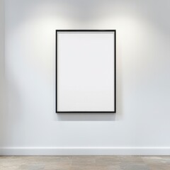 Minimalist Empty Frame on a Bright Wall in Modern Interior Space