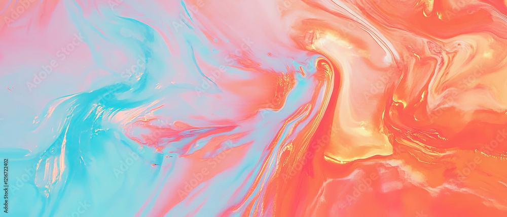 Poster vibrant pastel swirls create a soft texture with blended colors in unique artwork