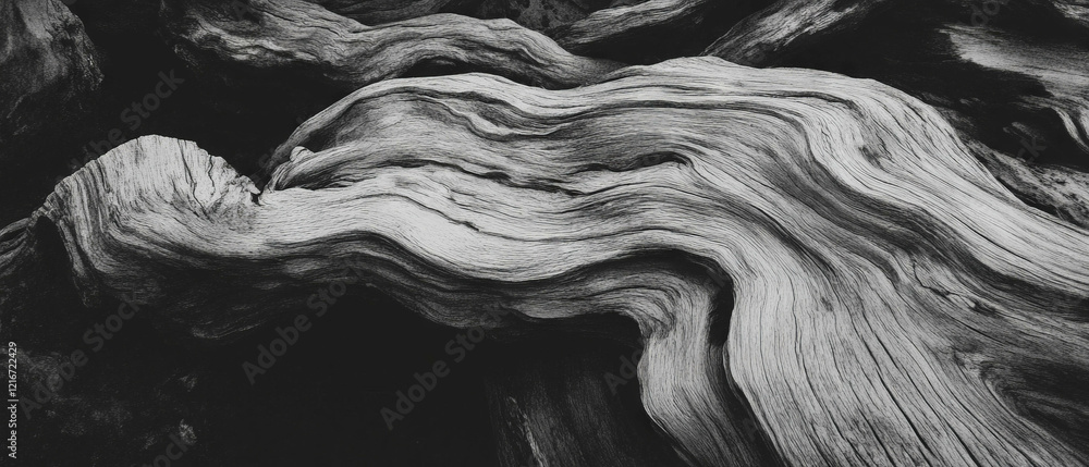 Poster pastel drawing of textured wood featuring soft lines and blended colors against a neutral background