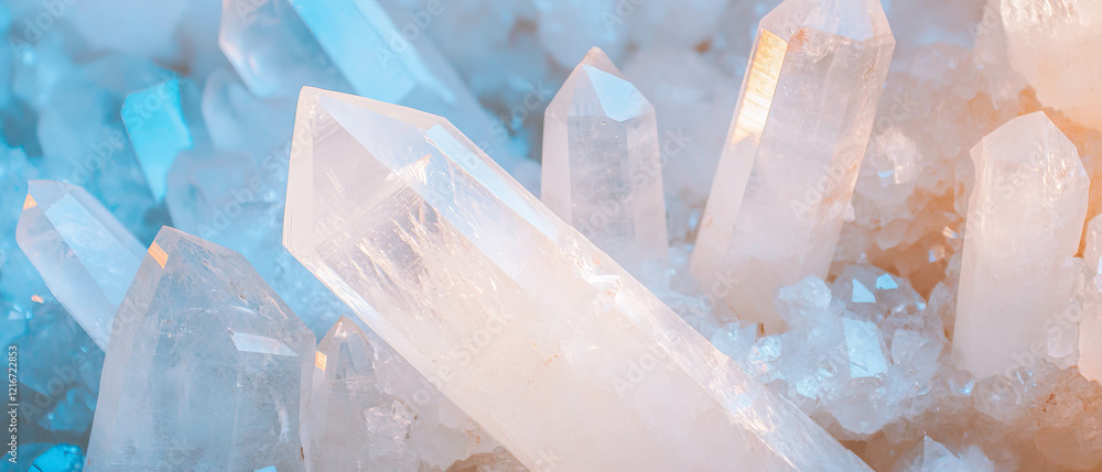 Aufkleber quartz clusters showcasing multiple crystal formations and various textures in stunning display