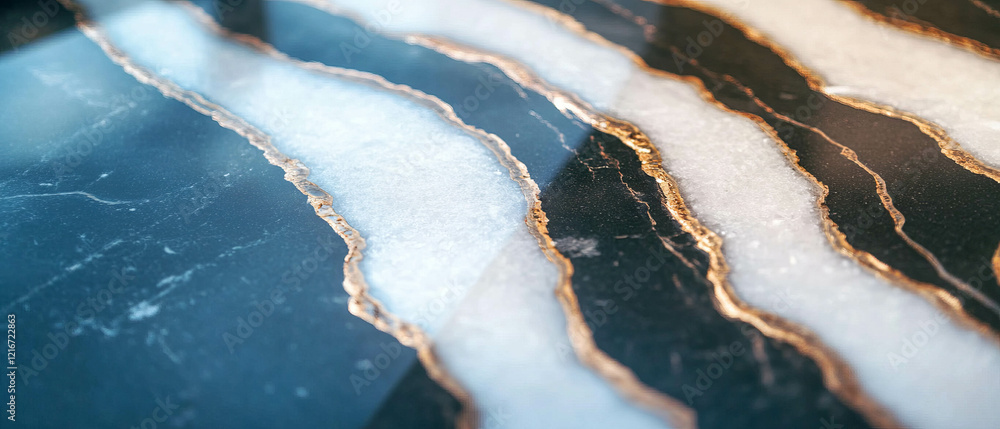 Poster Elegant quartz countertop showcasing unique patterns and a smooth texture for modern spaces