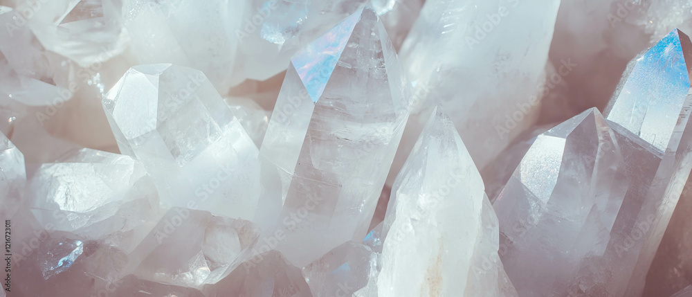 Leinwandbilder quartz points showcasing sharp terminations and intricate geometric shapes in natural formation