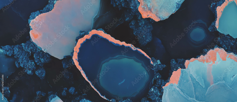 Poster Varied quartz slab textures showcasing large sizes and distinct colors and patterns
