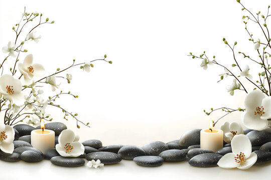  spa zen border, isolated on white background
