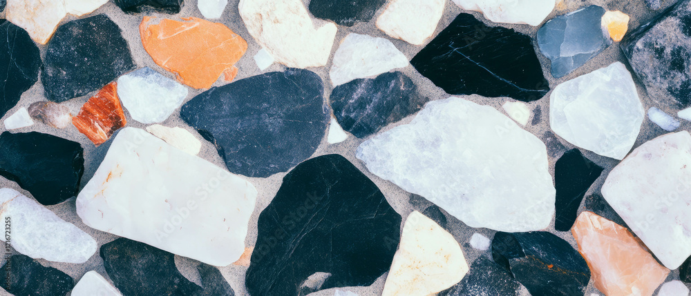 Poster polished quartz tiles with uniform texture showcasing natural stone colors and patterns